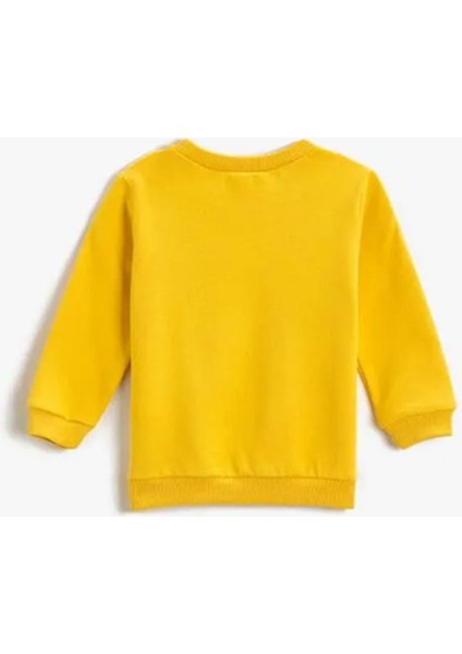 Baskili Bebek Sari Sweatshirt 3WMB10055TK