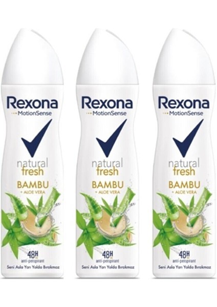 Kadın Deodorant Natural Fresh Bambu ve Aloe Vera 150 ml x 3 Adet