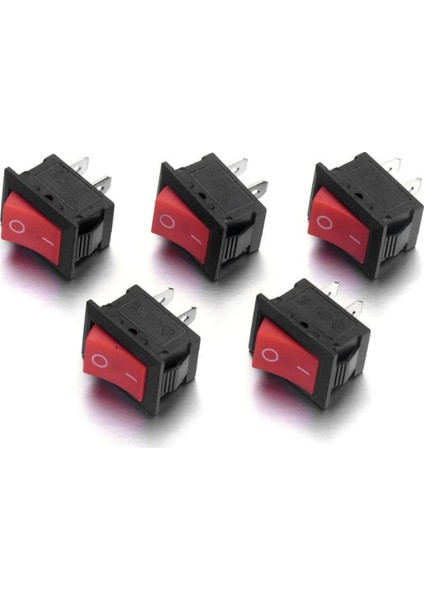 Aç Kapa Tek Konumlu Kırmızı Mini Anahtar On Of Switch Pano Tipi Güç Anahtarı 5'li Paket