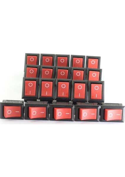Aç Kapa Tek Konumlu Kırmızı Mini Anahtar On Of Switch Pano Tipi Güç Anahtarı 5'li Paket indirimleri