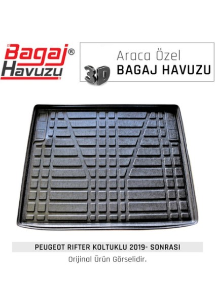 2022 Peugeot Rifter Bagaj Havuzu Tam Uyumlu Kauçuk