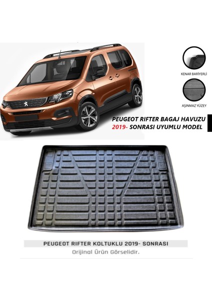 2022 Peugeot Rifter Bagaj Havuzu Tam Uyumlu Kauçuk