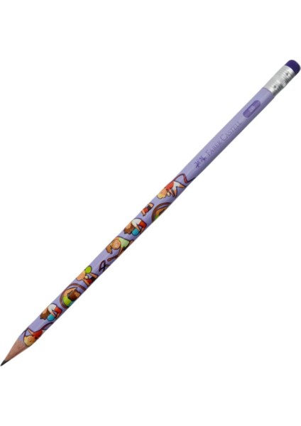 Faber Castell 2b Jimnastik Silgili Kurşun Kalem 12 Li - ( Mor-Pembe) fiyatları