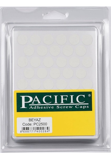 Pvc Yapışkan Tapa 14MM 1plk=50 Ad Beyaz