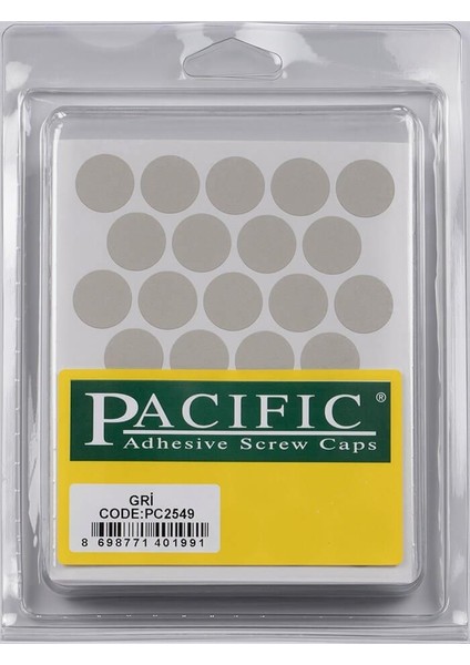 Pvc Yapışkan Tapa 18MM 1plk=32 Ad Gri