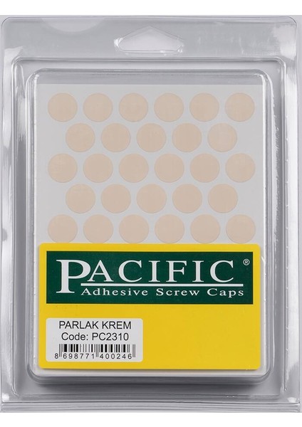Pvc Yapışkan Tapa 14MM 1plk=50 Ad Parlak Krem