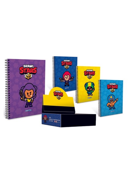 Brawl Stars Spiralli Karton Kapak A6 80 Yaprak Çizgili Defter