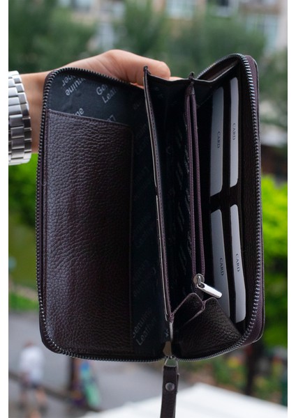 Deri Telefon Bölmeli Erkek Portföy modelleri