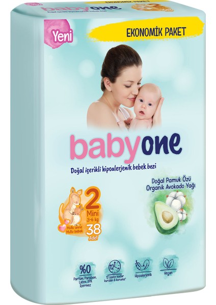 Yeni Babyone Bebek Bezi 2 Beden Mini Ekonomik Paket 38 Adet