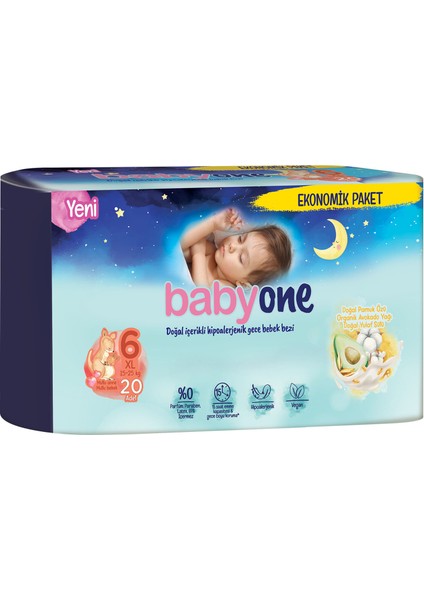 Yeni Babyone Gece Bebek Bezi 6 Beden Xl Ekonomik Paket 20 Adet