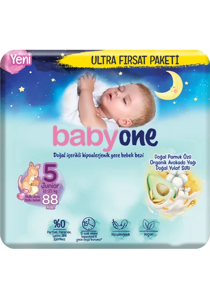 Gece Bebek Bezi 5 Beden Junior Ultra Fırsat Paketi 88 Adet