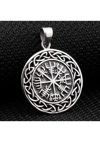 Viking Vegvisir Pusulası Denizci Gümüş Kolye Ucu