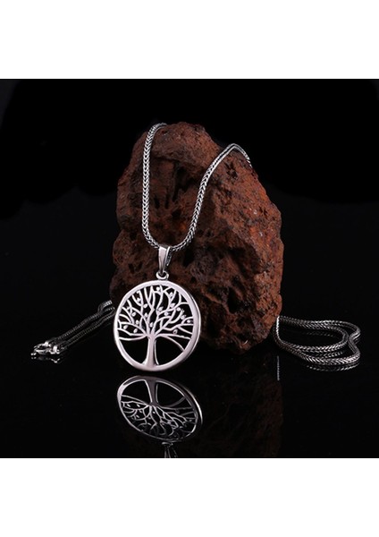 Yaşam Çiçeği Ağacı Motifli 925 Ayar Gümüş Kolye