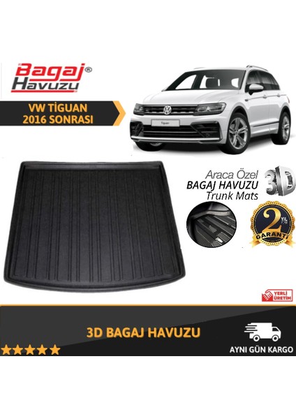 Bagaj Havuzu Tiguan 2016-2022 Tam Uyumlu Siyah