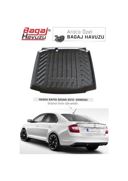 2018 Skoda Rapid Sedan Bagaj Havuzu Uyumlu Kauçuk