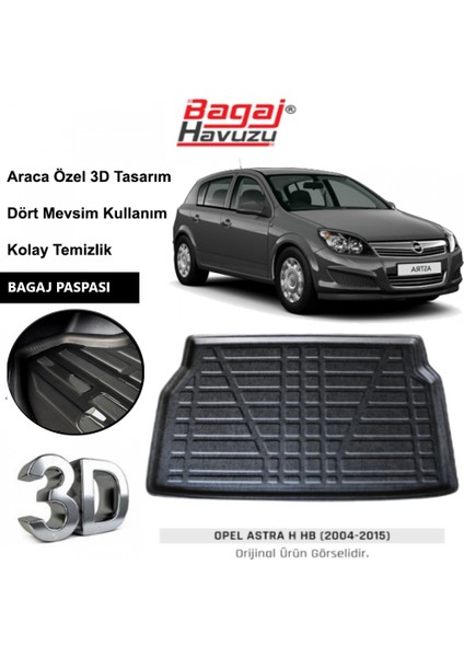 2012 Opel Astra H Hatchback 3D Uyumlu Bagaj Havuzu