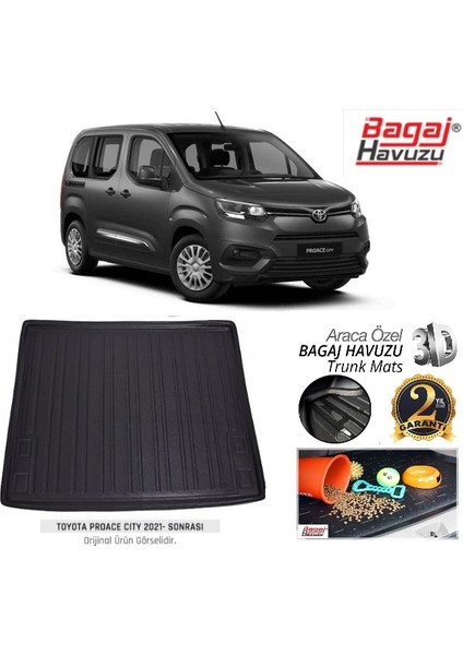 2021 Toyota Proace Bagaj Havuzu Tam Uyumlu Kauçuk