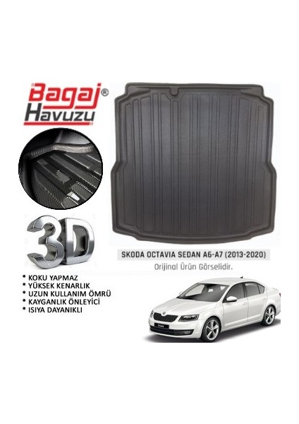 2017 Skoda Octavia Bagaj Havuzu Uyumlu Kauçuk