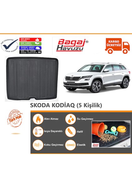 2021 Skoda Kodiaq Bagaj Havuzu Tam Uyumlu Kauçuk