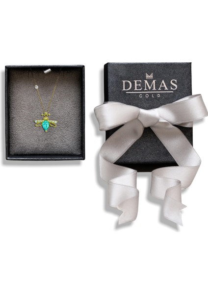 Pırlantalı 14 Ayar Arı Aquamarine Rengi Kolye fırsatları