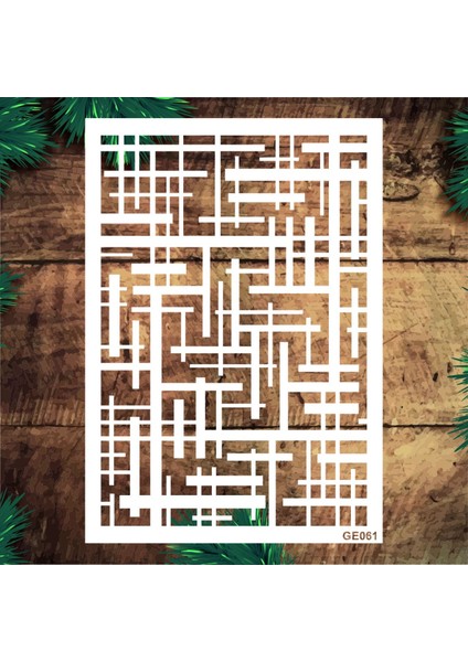 St GE061 Dikdörtgen Geometrik Desen 15X20 Stencil