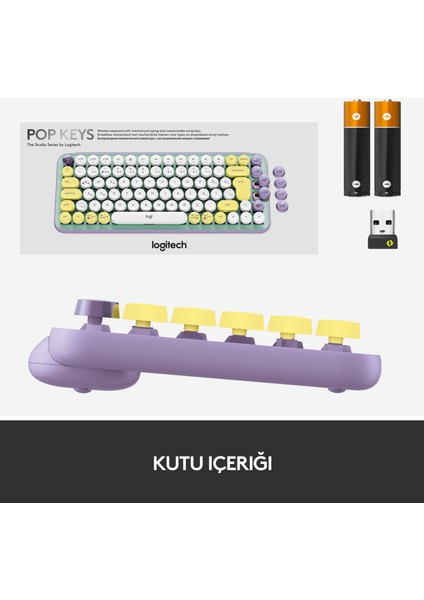 POP Keys Daydream Özelleştirilebilir Emoji Tuşlu Mekanik Kablosuz Klavye - Mint&Lila