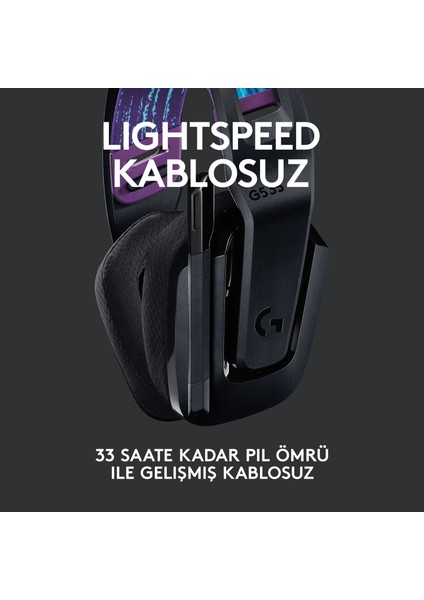 G G535 LIGHTSPEED Kablosuz Mikrofonlu Oyuncu Kulaklığı - Siyah