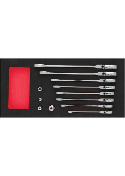 B06-E12 12 Parça Mafsallı C-Gear Cırcırlı Kombine Anahtar Takımı