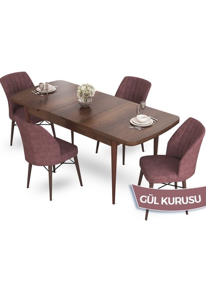 Concept Aya Serisi 80 x 132 cm Açılabilir Barok Ahşap Desen Mutfak Masa Takımı 4 Sandalye fiyatları