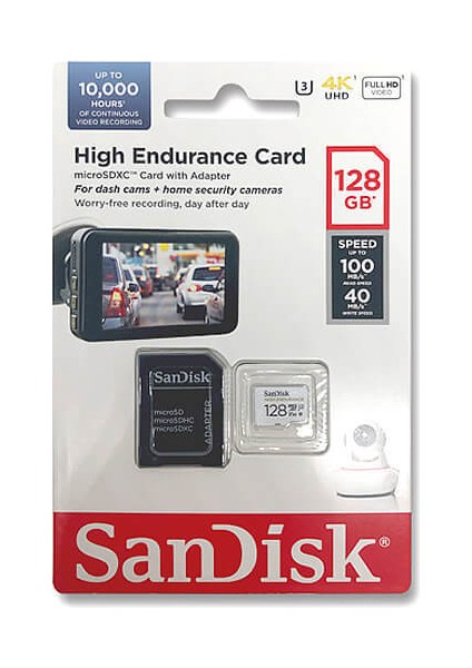 High Endurance 128GB 100/40MB/S Microsdxc C10 V30 Hafıza Kartı SDSQQNR-128G-GN6IA