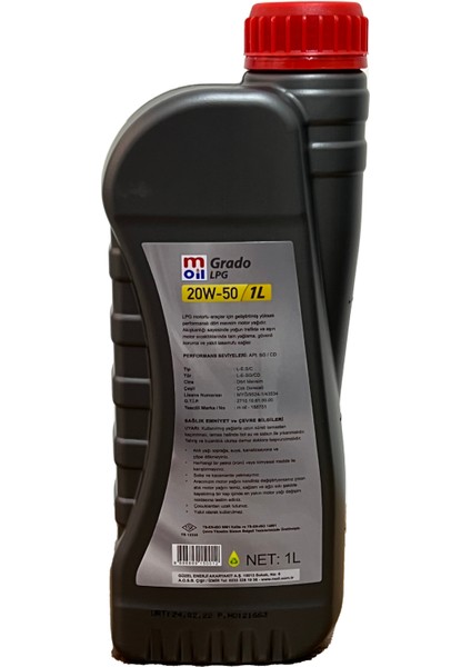 Grado Lpg 20W-50 1 Lt Motor Yağı ( Üretim Yılı : 2022 ) fiyatları
