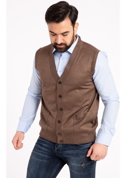 Erkek Orta Yaş ve Üzeri Ince Yün Triko Örgü Baba Yelek 5110 modelleri