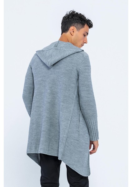 Kapüşonlu Düğmeli Uzun Erkek Triko Hırka fiyatları