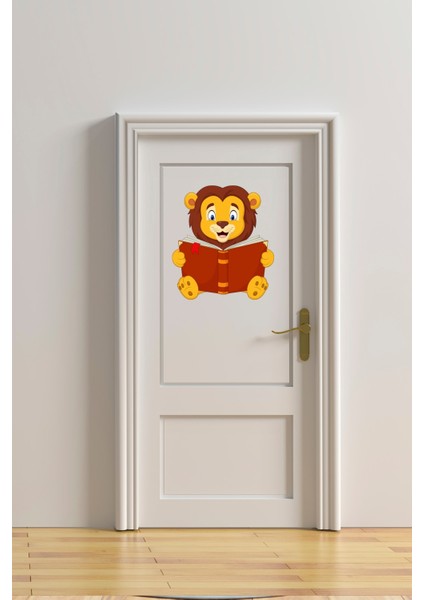 Kitap Okuyan Sevimli Hayvanlar Sticker Aslan Panda ve Kırkayak Anaokulu Çocuk Bebek Odası fiyatları
