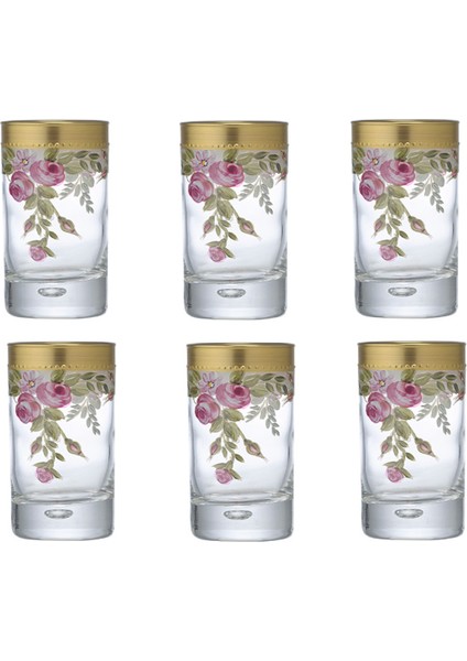 El Yapımı Cam Kahve Yanı Bardağı 6'lı 100 cc