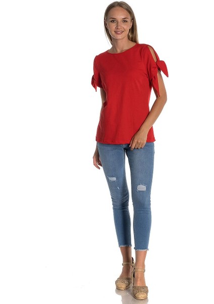 Koldan Bağlamalı Penye Bluz modelleri