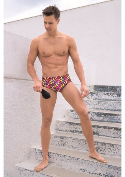 Erkek Slip Mayo Çok Renkli Tasarım ile Plajda Rahatlık Sunuyor +Pad 3833