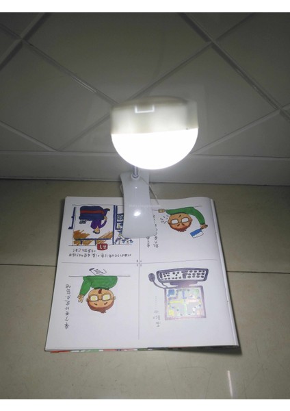 LED Klipsli Kitap Okuma Masa Lambası Kitap Okuma Işığı Pilli