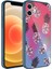 Apple iPhone 11 Kılıf Kamera Korumalı Desenli Arka Yüzey İçi Kadife Sert Silikon Epoksi Kapak NO3 Mavi - Kırmızı 1