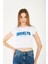 Velvet - %100 Pamuk Beyaz Baskılı Tişört | 160561-1 5