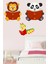 Kitap Okuyan Sevimli Hayvanlar Sticker Aslan Panda ve Kırkayak Anaokulu Çocuk Bebek Odası 3