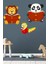 Kitap Okuyan Sevimli Hayvanlar Sticker Aslan Panda ve Kırkayak Anaokulu Çocuk Bebek Odası 5