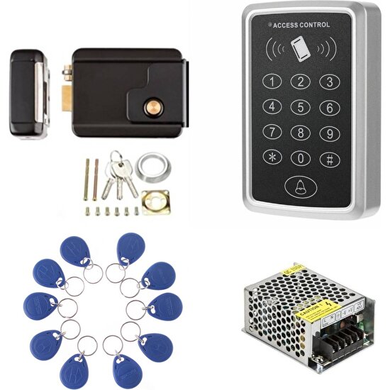Electrima Rfıd Şifreli Kapı Kilidi Adaptör Kapı Otomatı Adaptör 10 Adet Tag Anahtarlık