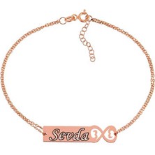 925 Gümüş Gümüş Kişiye Özel Sonsuzluk Isimli Bayan Bileklik