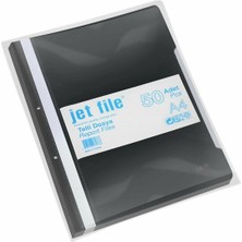 Jet File Telli Dosya Siyah 50LI Ebat A4