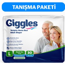 Giggles Yetişkin Bel Bağlamalı Hasta Bezi Large 30'lu 1 Paket 30 Adet L