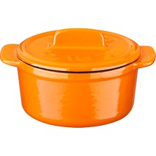 Lava Döküm Mini Tencere  Çap(Ø)9 Cm. - Turuncu