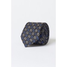 ALTINYILDIZ CLASSICS Erkek Kahve Bej Mavi Desenli Klasik Kravat