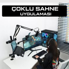 Npo STTF7095B Notebook Stand,ring Işık,mikrofon,tablet/telefon Tutucu 6 In 1 Canlı Yayın Twitch Seti