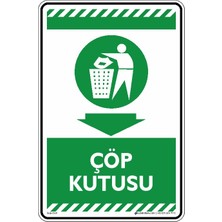 İsg Tabelam 25x35cm/Etiket/Çöp Kutusu Aşağı Ok